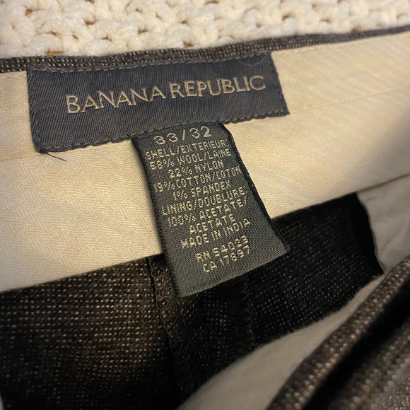 33x32 Men’s Banana Republic Brown Wool Blend Dress Pants - Picture 2 of 4